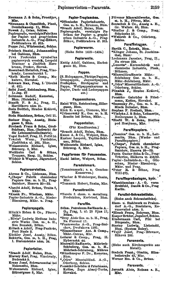 Compass. Finanzielles Jahrbuch 1924, Band V: Tschechoslowakei. - Page 2319