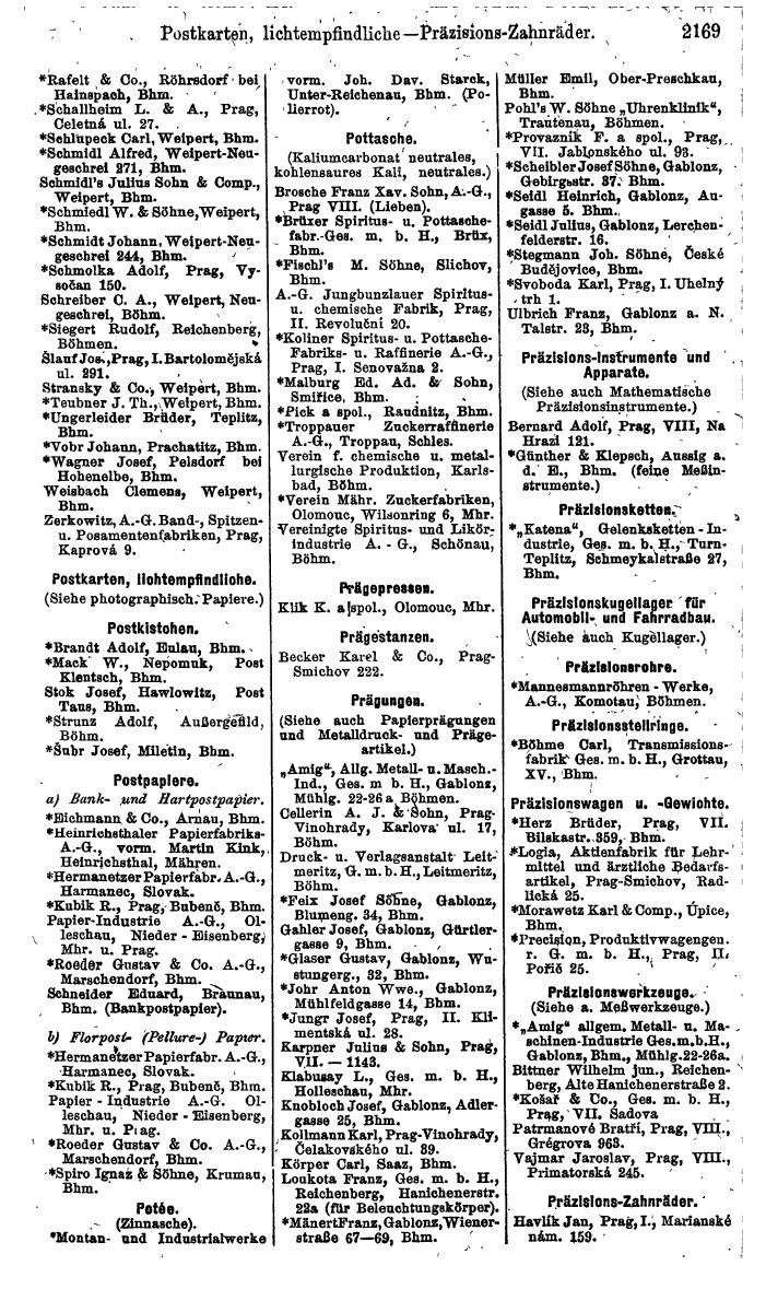 Compass. Finanzielles Jahrbuch 1924, Band V: Tschechoslowakei. - Page 2329