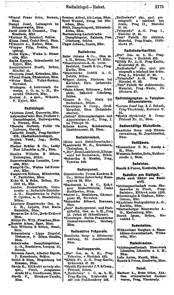 Compass. Finanzielles Jahrbuch 1924, Band V: Tschechoslowakei. - Seite 2335