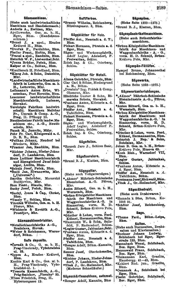 Compass. Finanzielles Jahrbuch 1924, Band V: Tschechoslowakei. - Seite 2349