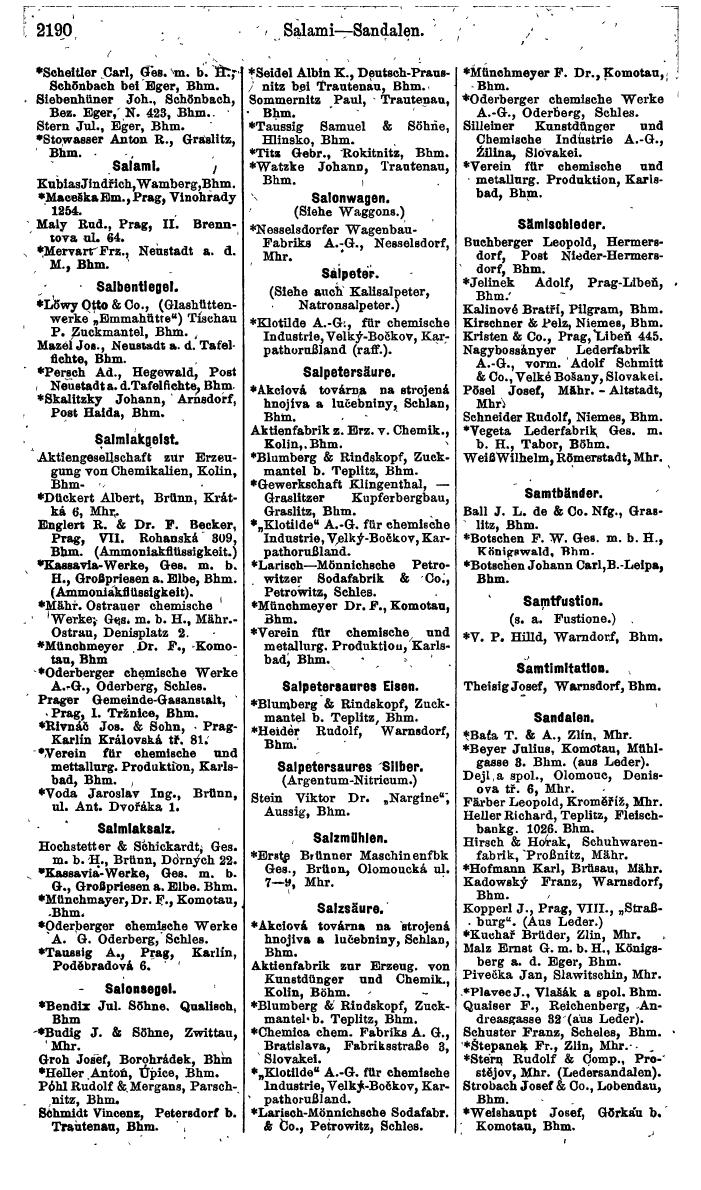 Compass. Finanzielles Jahrbuch 1924, Band V: Tschechoslowakei. - Seite 2350