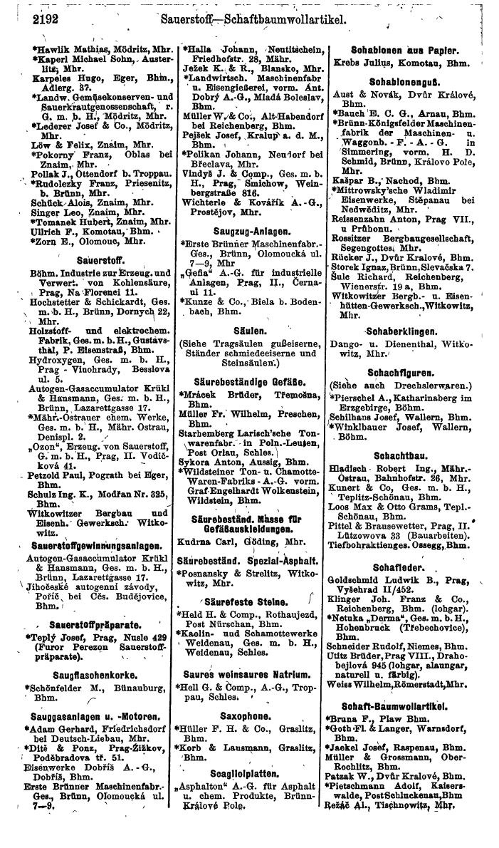 Compass. Finanzielles Jahrbuch 1924, Band V: Tschechoslowakei. - Page 2352