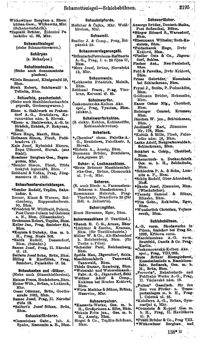Compass. Finanzielles Jahrbuch 1924, Band V: Tschechoslowakei. - Page 2355