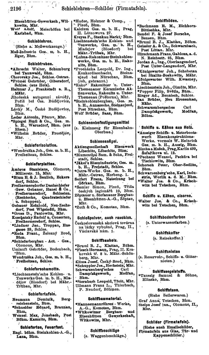 Compass. Finanzielles Jahrbuch 1924, Band V: Tschechoslowakei. - Seite 2356