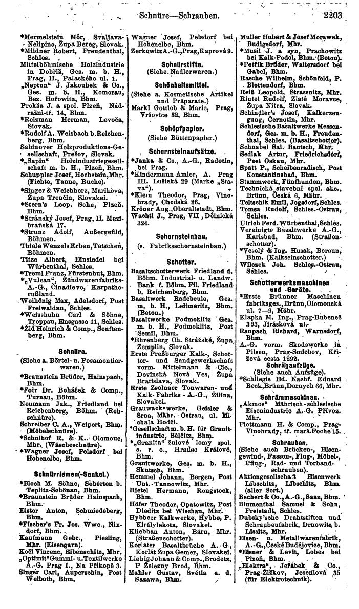 Compass. Finanzielles Jahrbuch 1924, Band V: Tschechoslowakei. - Seite 2365