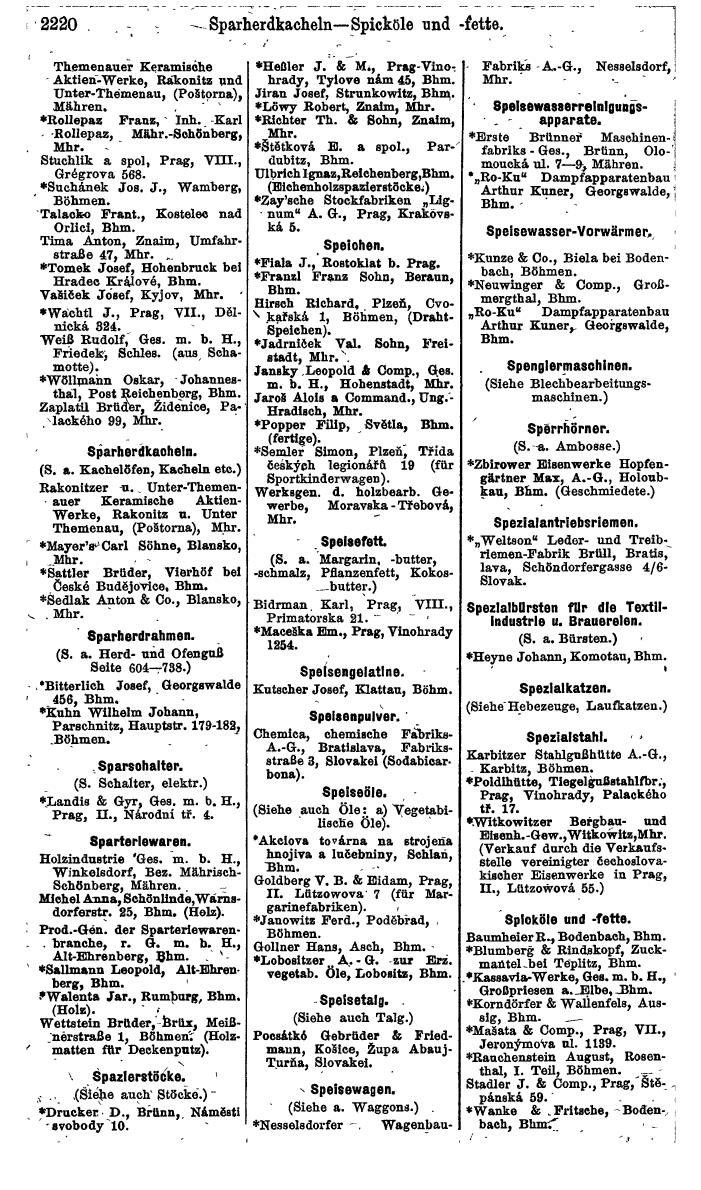 Compass. Finanzielles Jahrbuch 1924, Band V: Tschechoslowakei. - Seite 2382