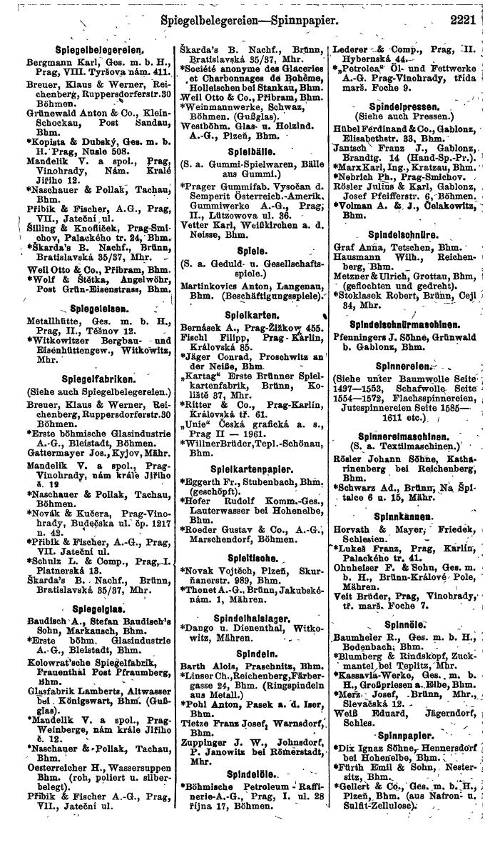 Compass. Finanzielles Jahrbuch 1924, Band V: Tschechoslowakei. - Page 2383