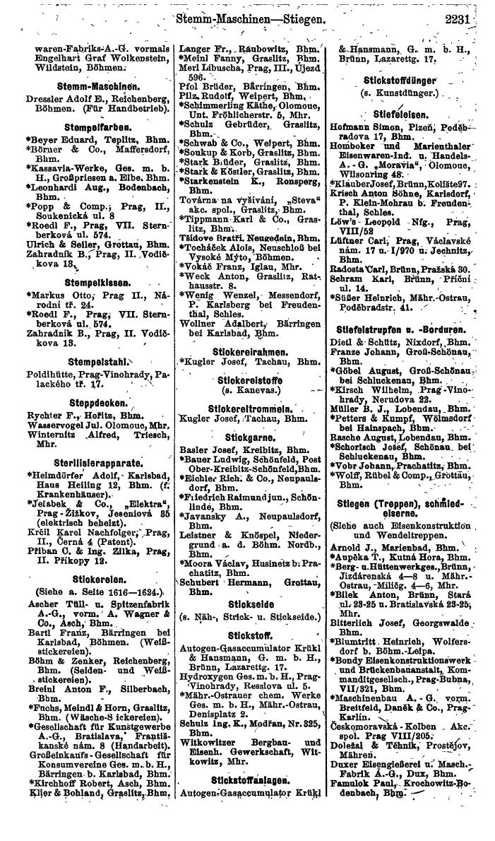 Compass. Finanzielles Jahrbuch 1924, Band V: Tschechoslowakei. - Page 2393