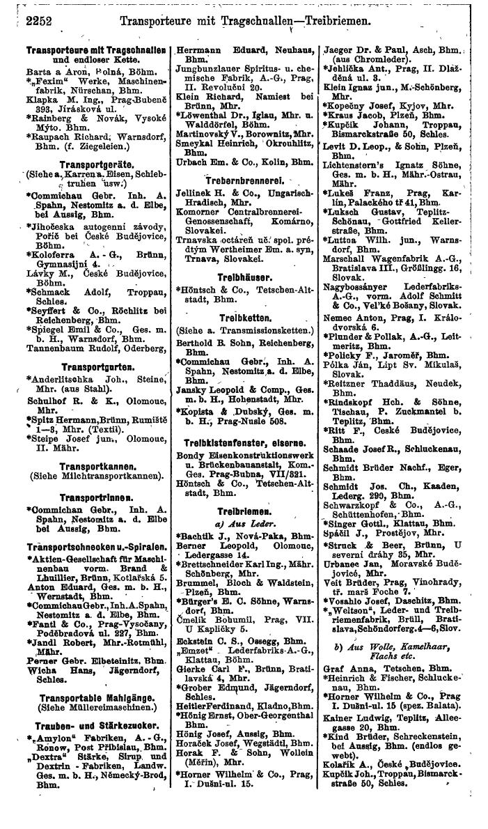 Compass. Finanzielles Jahrbuch 1924, Band V: Tschechoslowakei. - Seite 2414