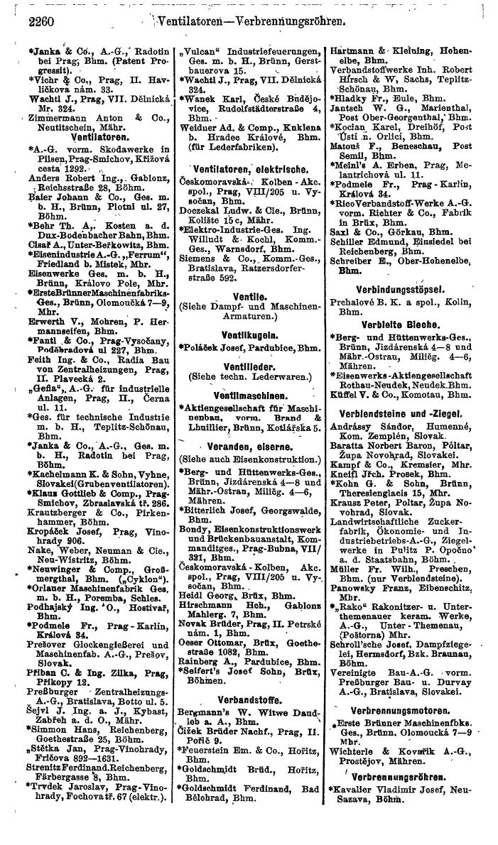 Compass. Finanzielles Jahrbuch 1924, Band V: Tschechoslowakei. - Seite 2422