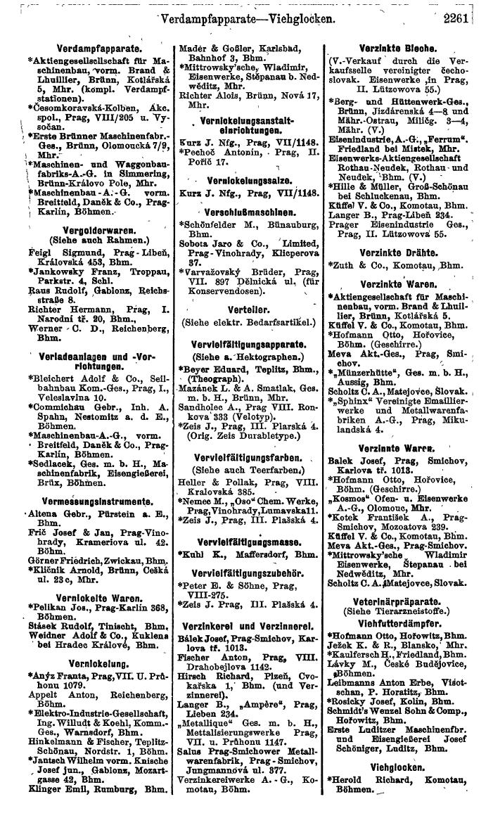 Compass. Finanzielles Jahrbuch 1924, Band V: Tschechoslowakei. - Seite 2423