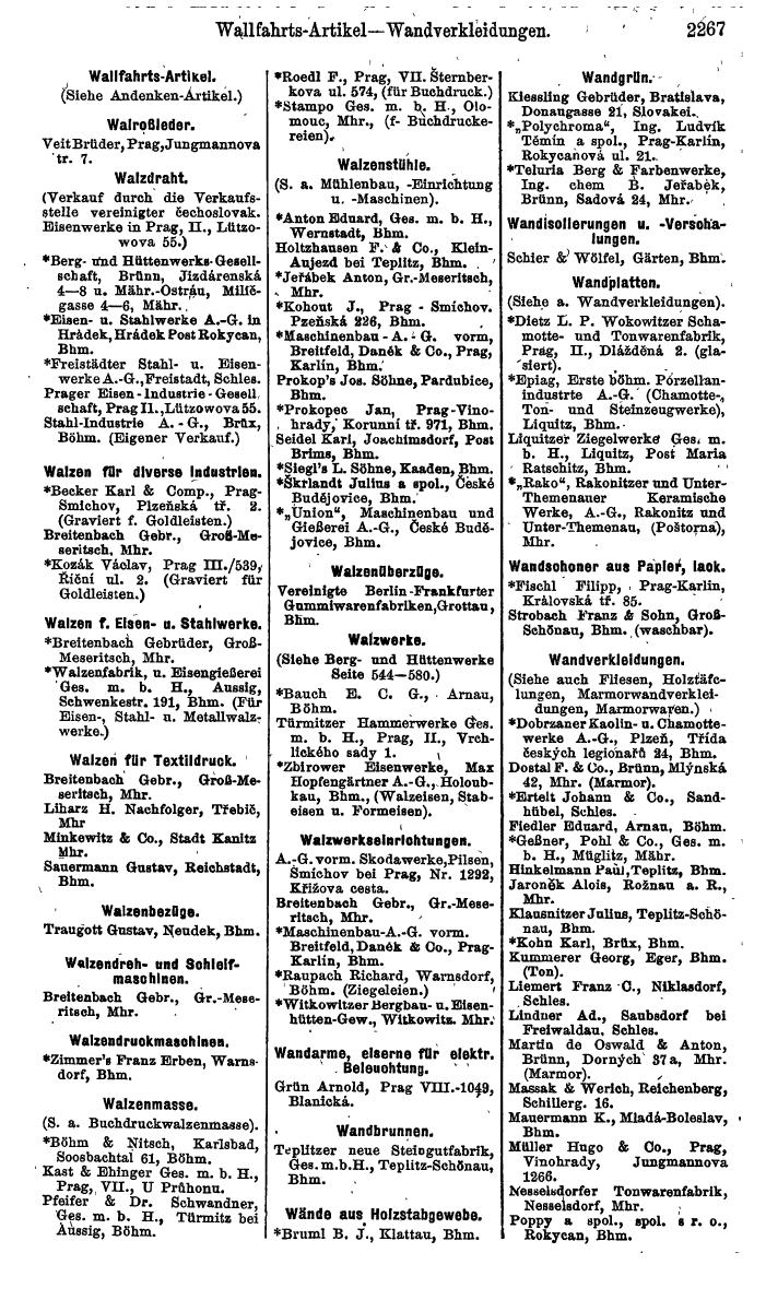 Compass. Finanzielles Jahrbuch 1924, Band V: Tschechoslowakei. - Page 2429