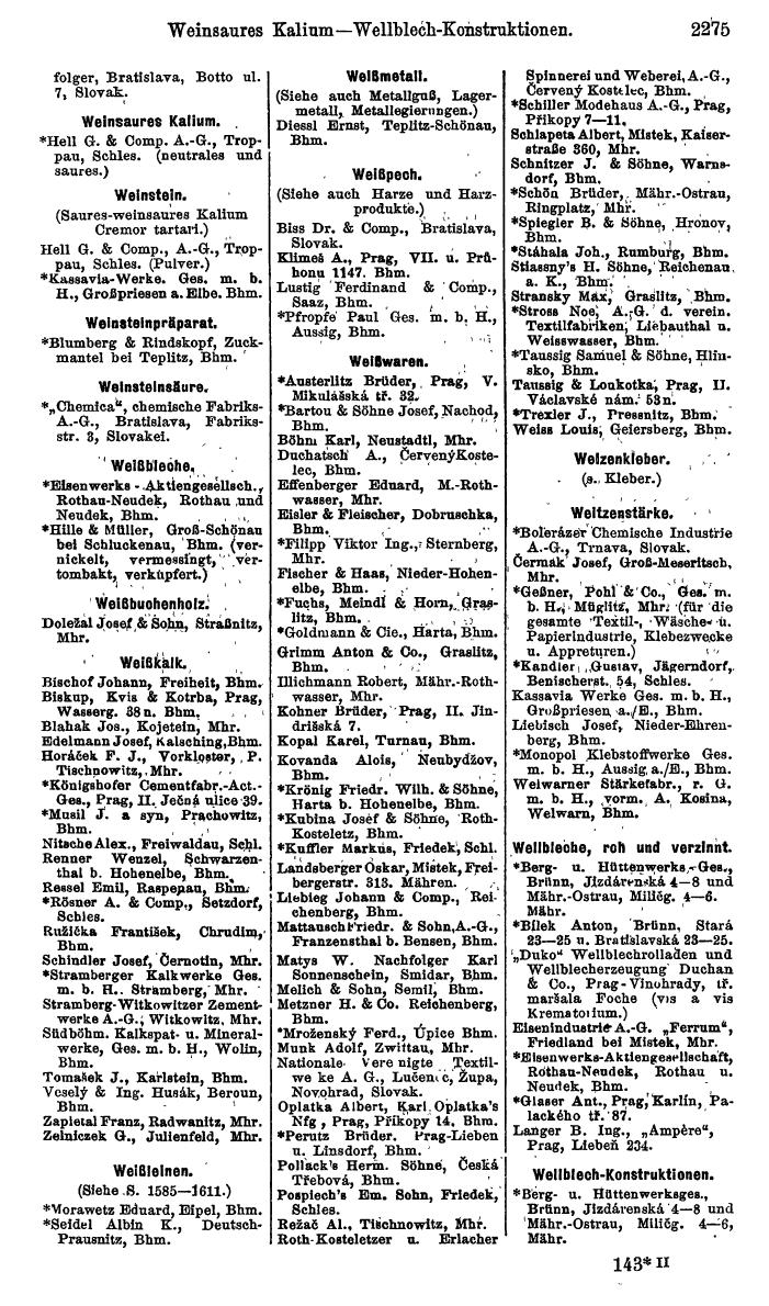 Compass. Finanzielles Jahrbuch 1924, Band V: Tschechoslowakei. - Page 2437