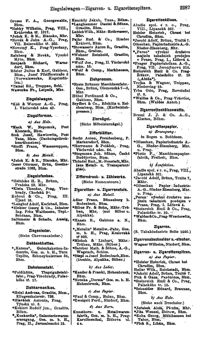 Compass. Finanzielles Jahrbuch 1924, Band V: Tschechoslowakei. - Seite 2449