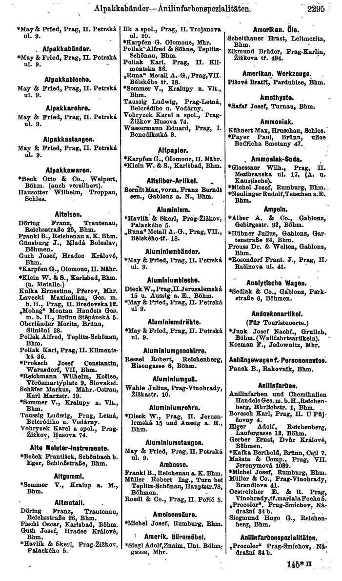 Compass. Finanzielles Jahrbuch 1924, Band V: Tschechoslowakei. - Seite 2457