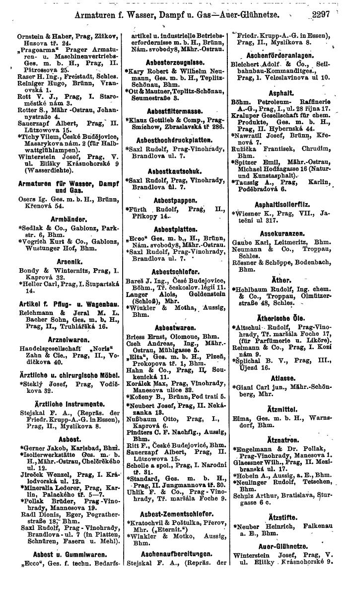 Compass. Finanzielles Jahrbuch 1924, Band V: Tschechoslowakei. - Seite 2459