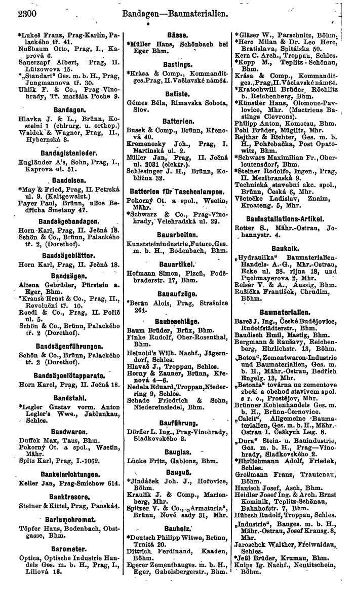 Compass. Finanzielles Jahrbuch 1924, Band V: Tschechoslowakei. - Seite 2462