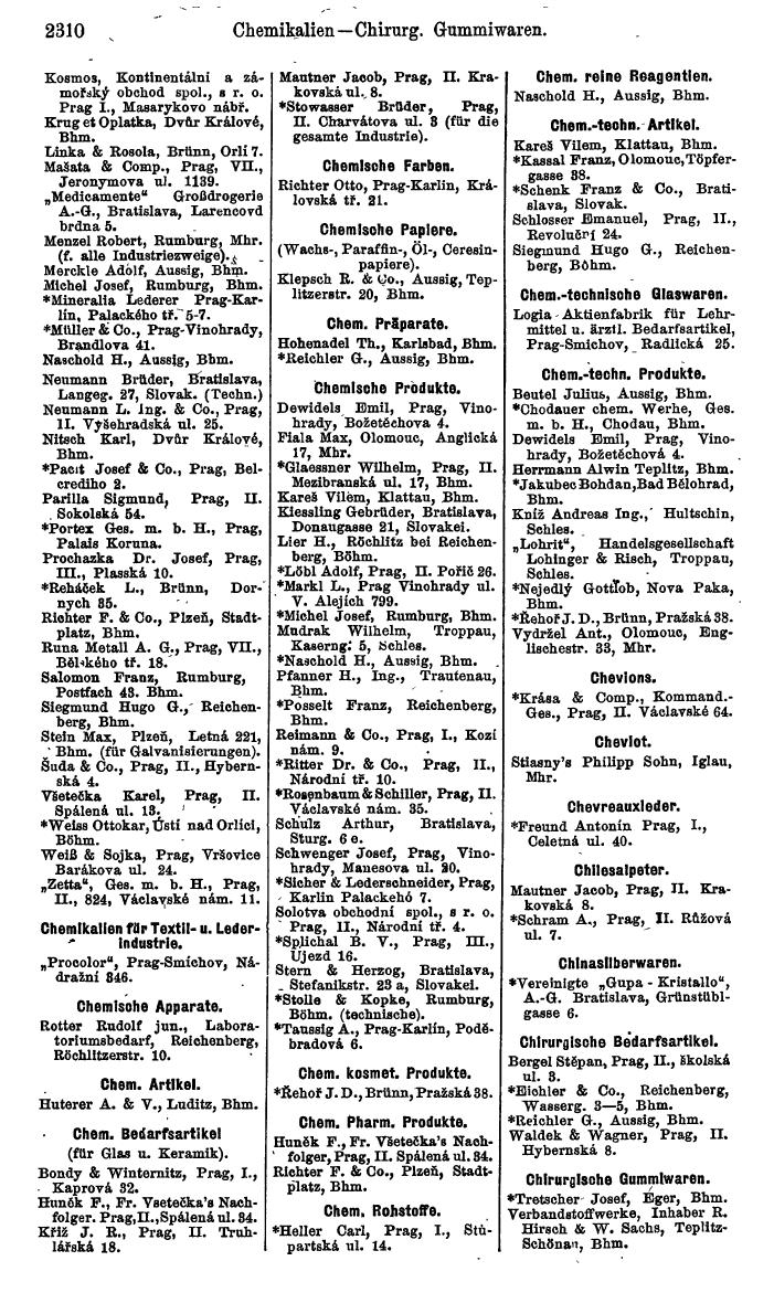 Compass. Finanzielles Jahrbuch 1924, Band V: Tschechoslowakei. - Page 2472
