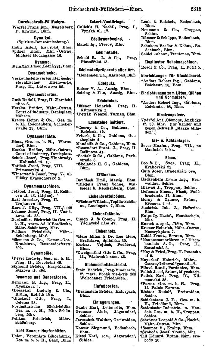 Compass. Finanzielles Jahrbuch 1924, Band V: Tschechoslowakei. - Page 2477
