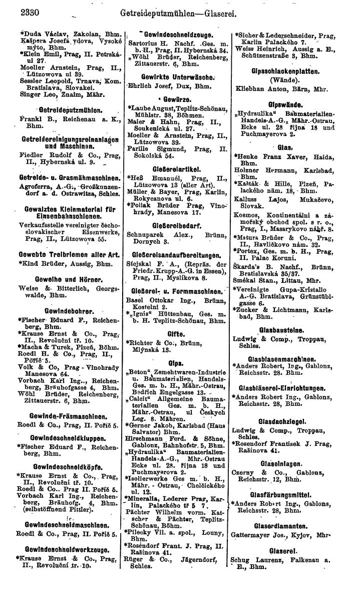 Compass. Finanzielles Jahrbuch 1924, Band V: Tschechoslowakei. - Page 2492