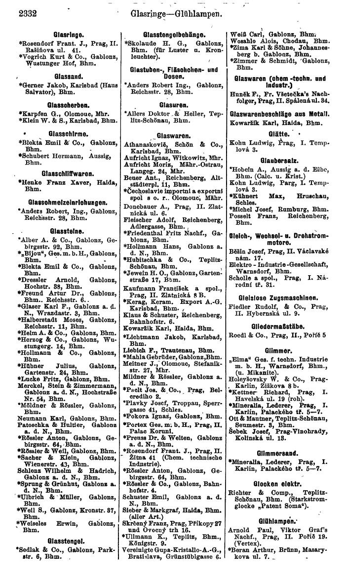 Compass. Finanzielles Jahrbuch 1924, Band V: Tschechoslowakei. - Seite 2494