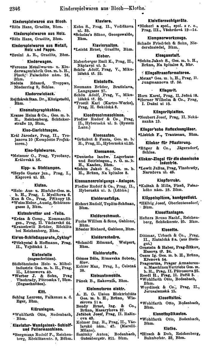 Compass. Finanzielles Jahrbuch 1924, Band V: Tschechoslowakei. - Seite 2508