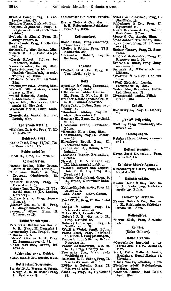 Compass. Finanzielles Jahrbuch 1924, Band V: Tschechoslowakei. - Seite 2510