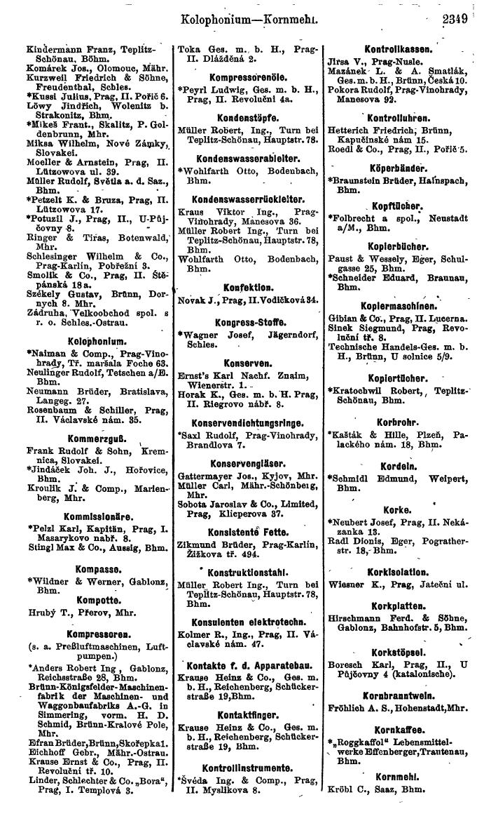 Compass. Finanzielles Jahrbuch 1924, Band V: Tschechoslowakei. - Page 2511