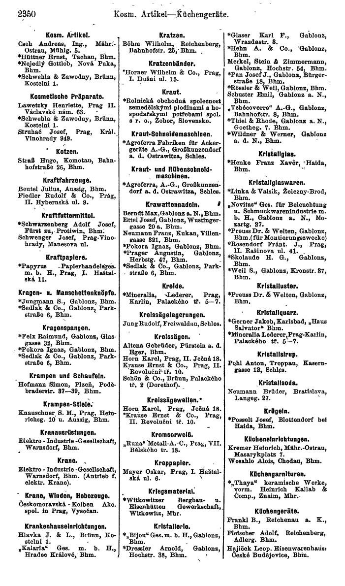 Compass. Finanzielles Jahrbuch 1924, Band V: Tschechoslowakei. - Page 2512