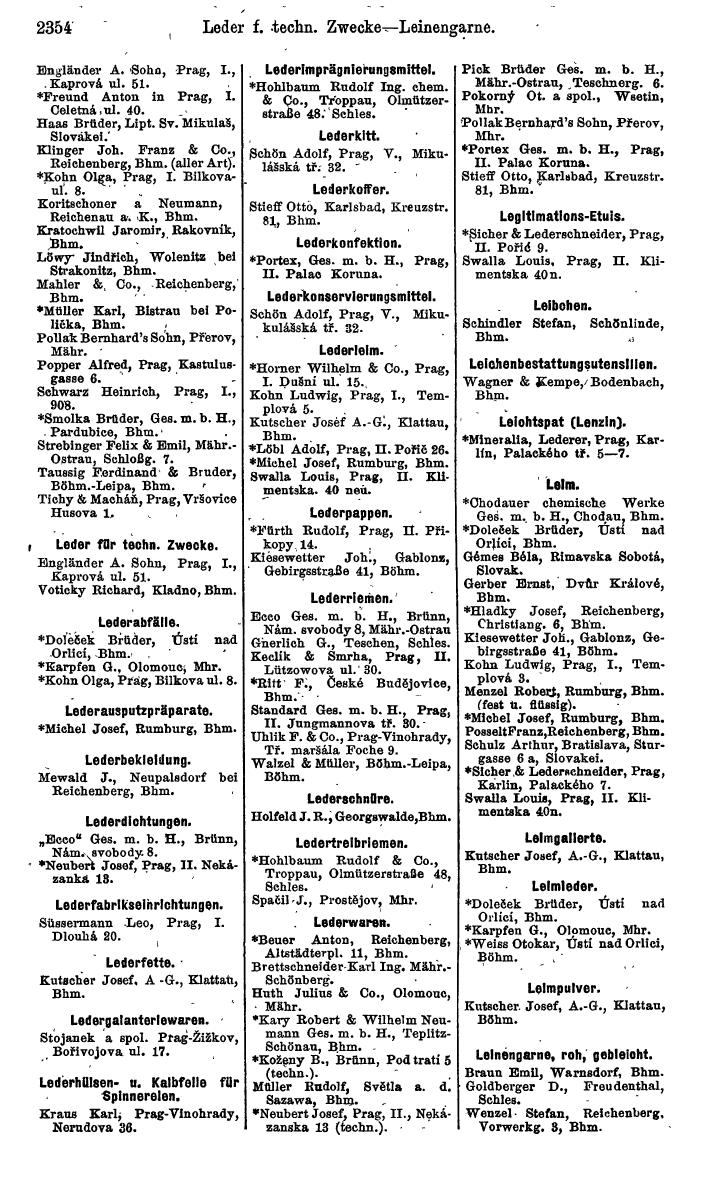 Compass. Finanzielles Jahrbuch 1924, Band V: Tschechoslowakei. - Seite 2516