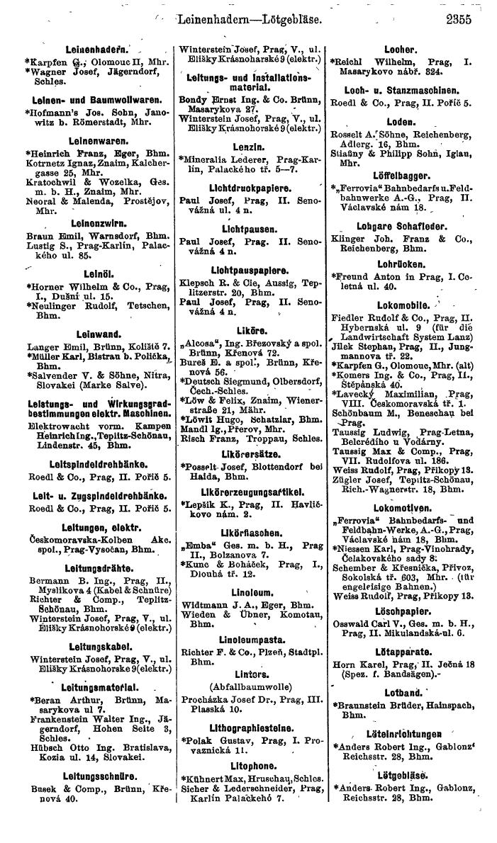 Compass. Finanzielles Jahrbuch 1924, Band V: Tschechoslowakei. - Seite 2517