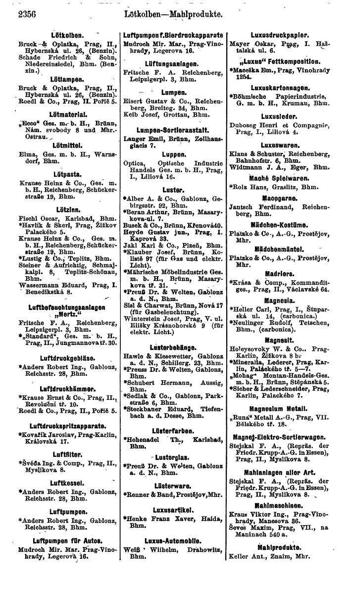 Compass. Finanzielles Jahrbuch 1924, Band V: Tschechoslowakei. - Page 2518