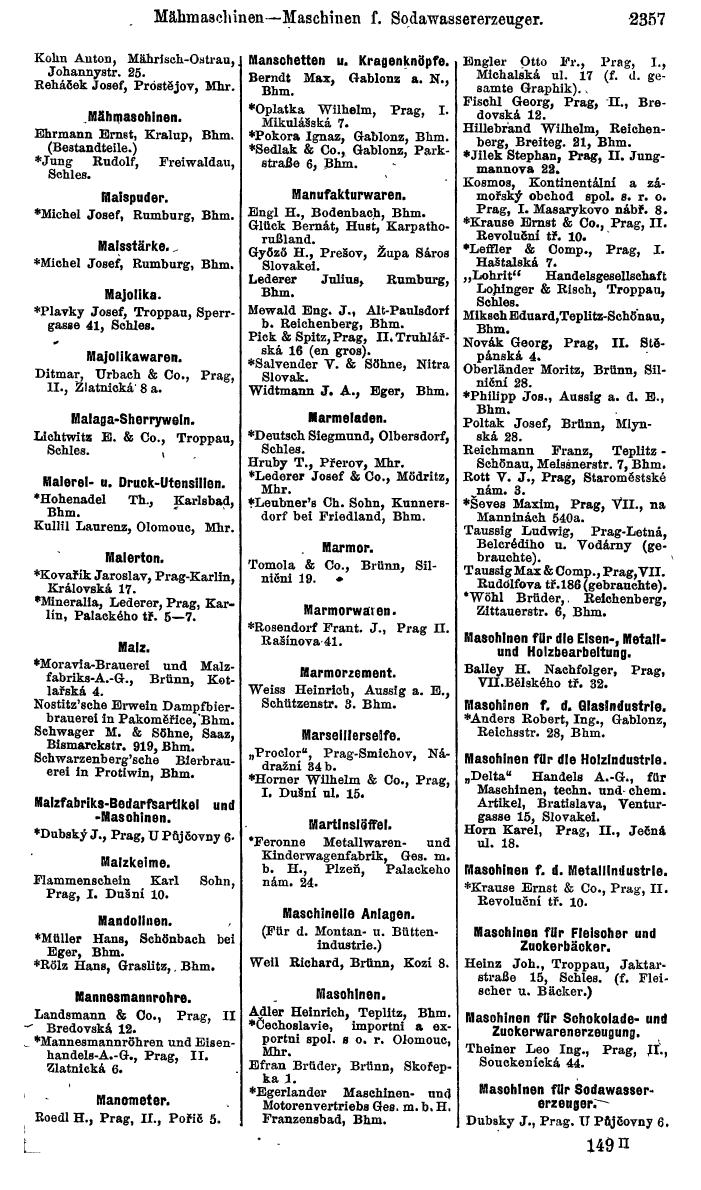 Compass. Finanzielles Jahrbuch 1924, Band V: Tschechoslowakei. - Page 2519