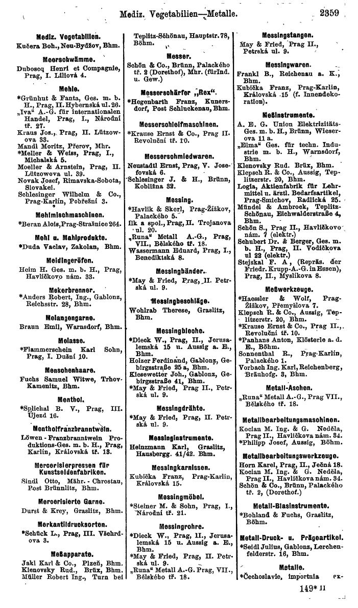 Compass. Finanzielles Jahrbuch 1924, Band V: Tschechoslowakei. - Page 2521