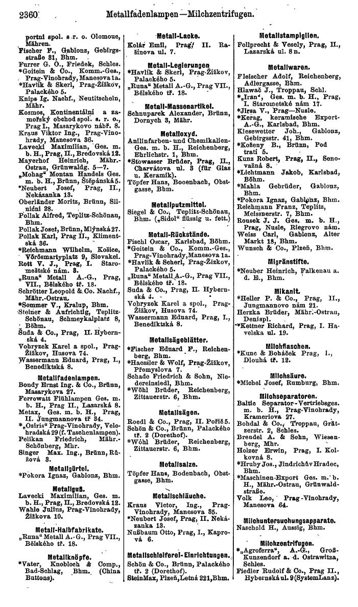 Compass. Finanzielles Jahrbuch 1924, Band V: Tschechoslowakei. - Page 2522