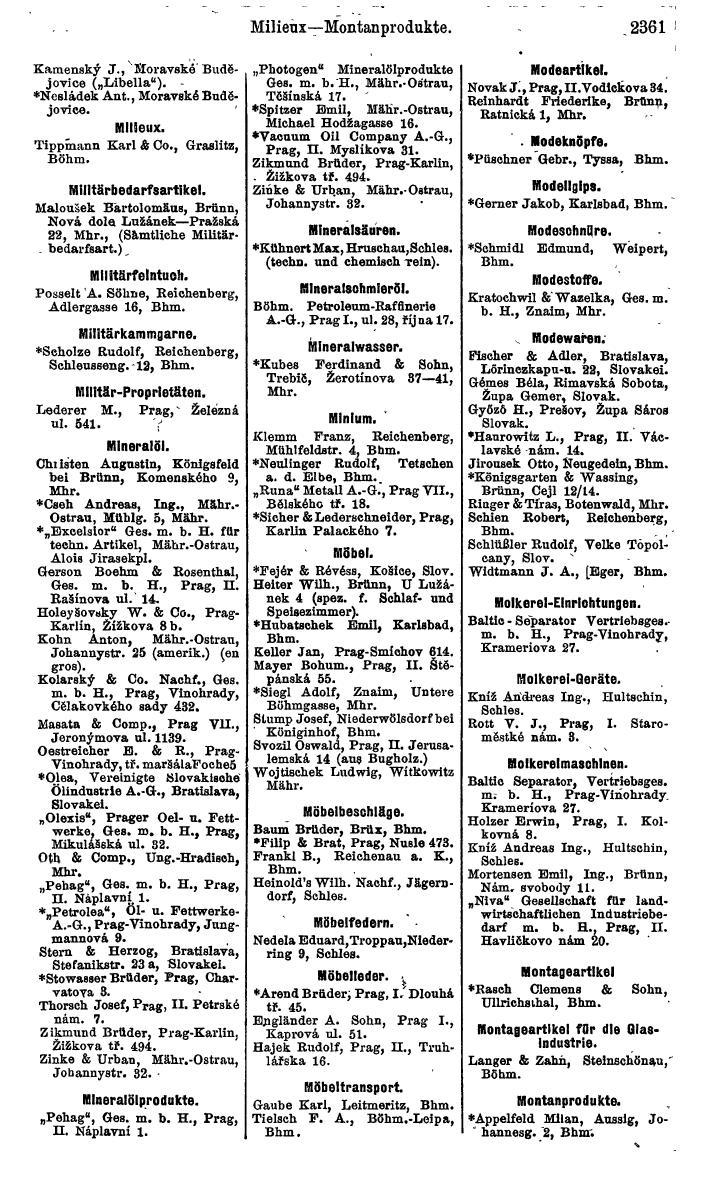 Compass. Finanzielles Jahrbuch 1924, Band V: Tschechoslowakei. - Seite 2523