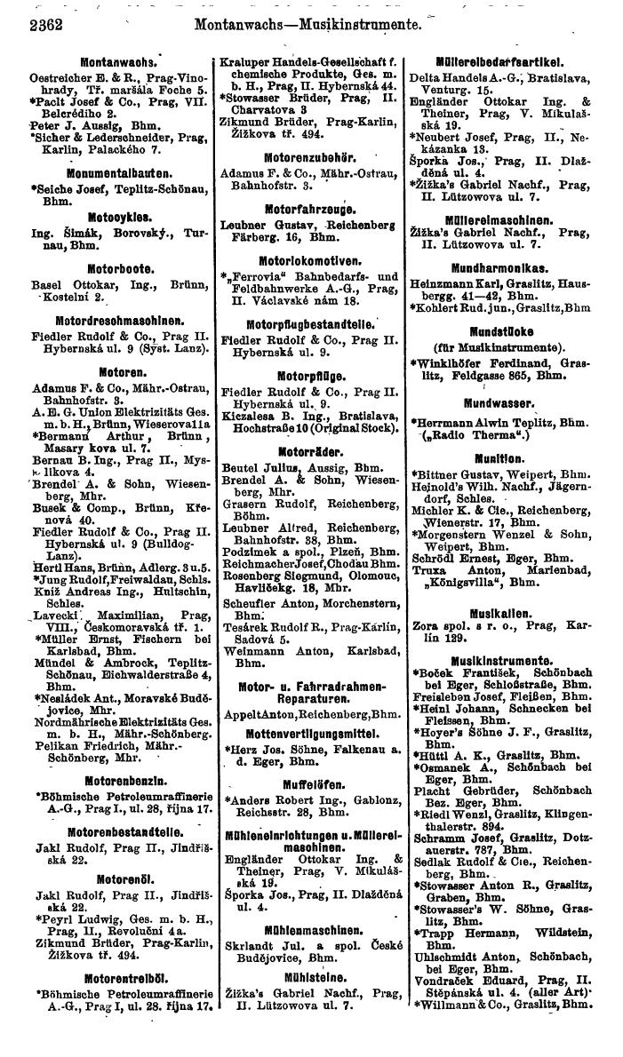 Compass. Finanzielles Jahrbuch 1924, Band V: Tschechoslowakei. - Page 2524