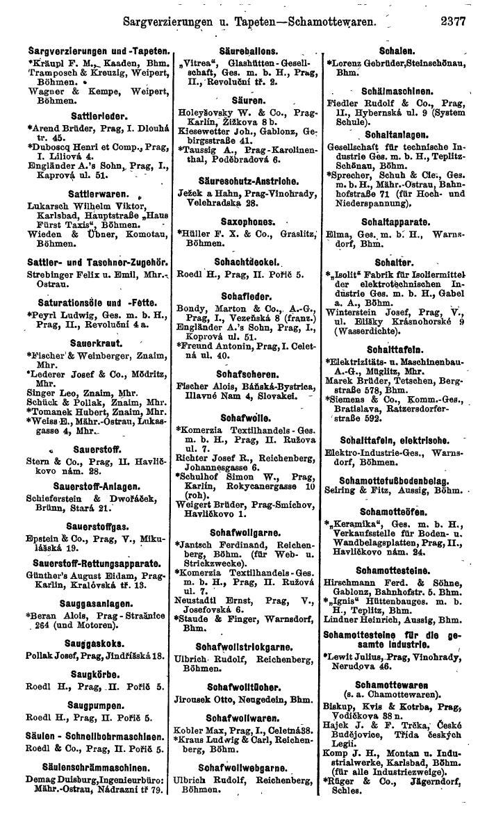 Compass. Finanzielles Jahrbuch 1924, Band V: Tschechoslowakei. - Seite 2539