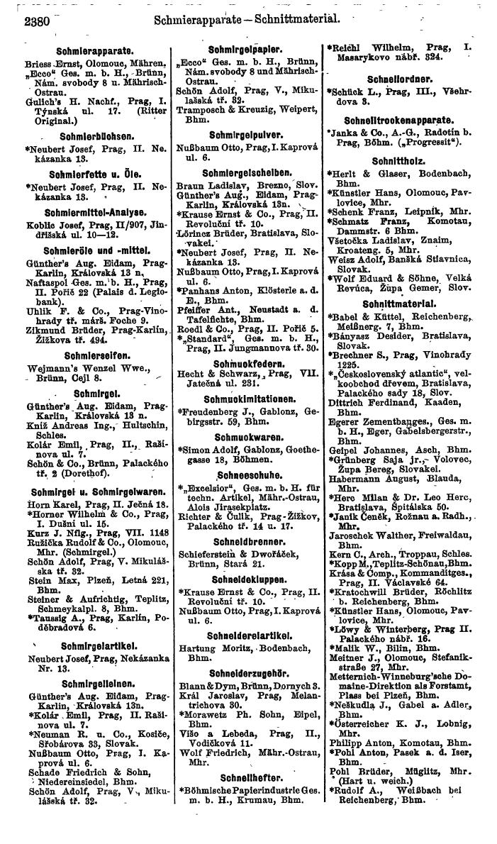 Compass. Finanzielles Jahrbuch 1924, Band V: Tschechoslowakei. - Seite 2542