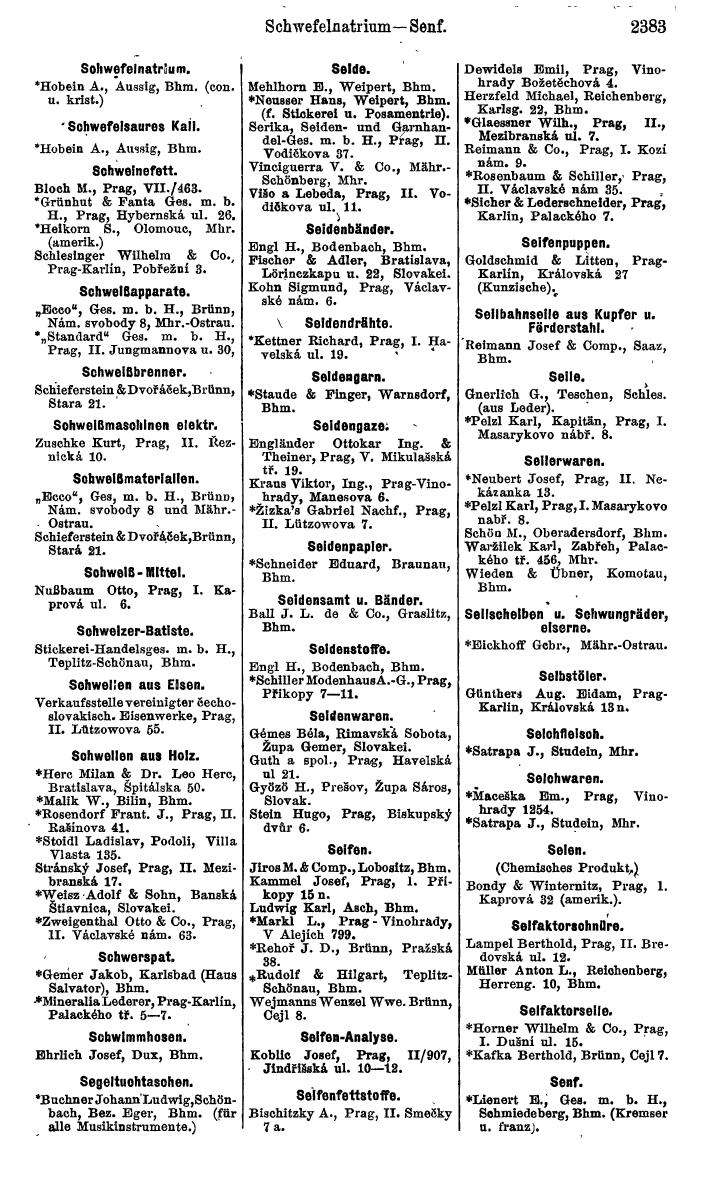 Compass. Finanzielles Jahrbuch 1924, Band V: Tschechoslowakei. - Seite 2545