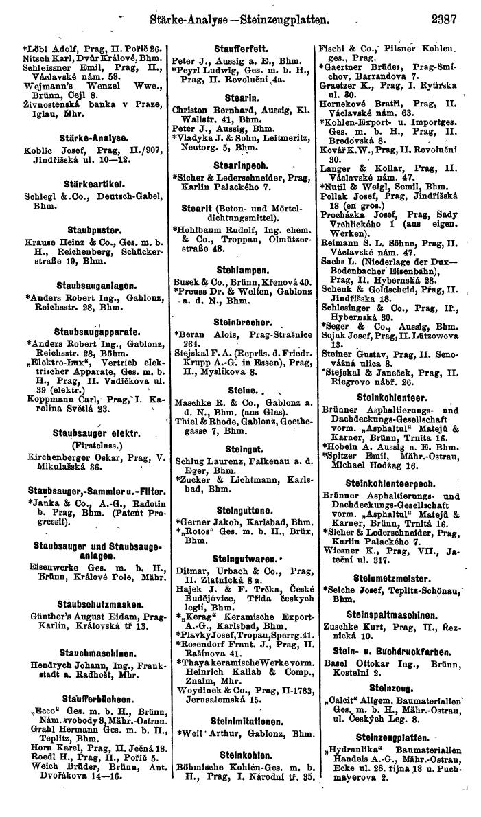 Compass. Finanzielles Jahrbuch 1924, Band V: Tschechoslowakei. - Seite 2549