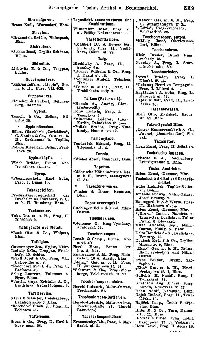 Compass. Finanzielles Jahrbuch 1924, Band V: Tschechoslowakei. - Page 2551