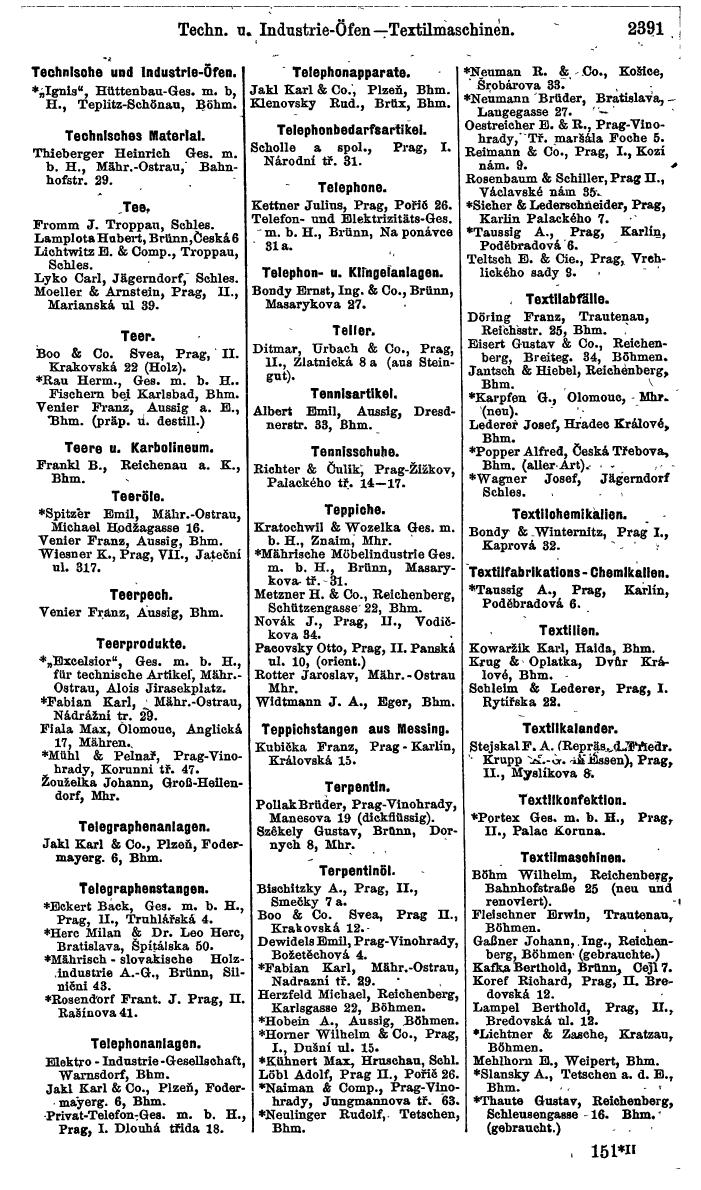 Compass. Finanzielles Jahrbuch 1924, Band V: Tschechoslowakei. - Seite 2553