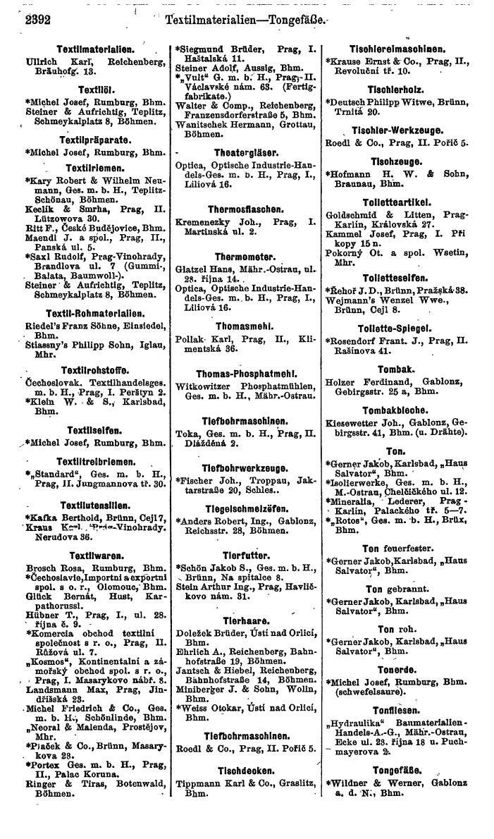 Compass. Finanzielles Jahrbuch 1924, Band V: Tschechoslowakei. - Seite 2554