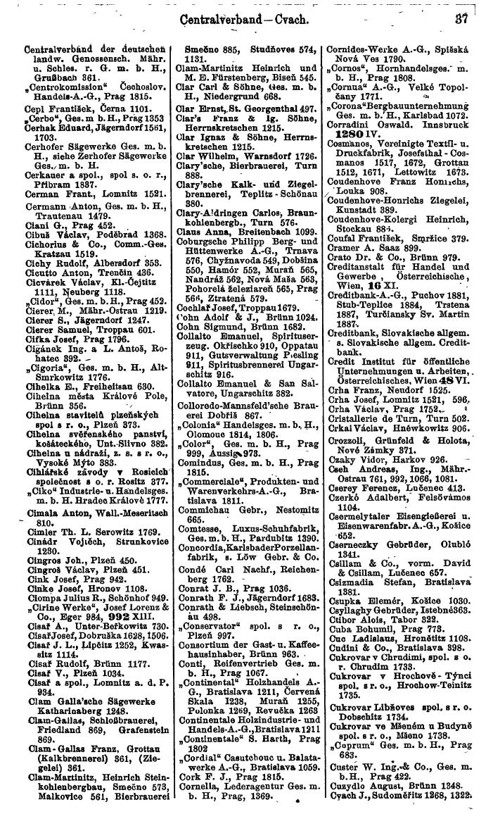 Compass. Finanzielles Jahrbuch 1924, Band V: Tschechoslowakei. - Seite 57