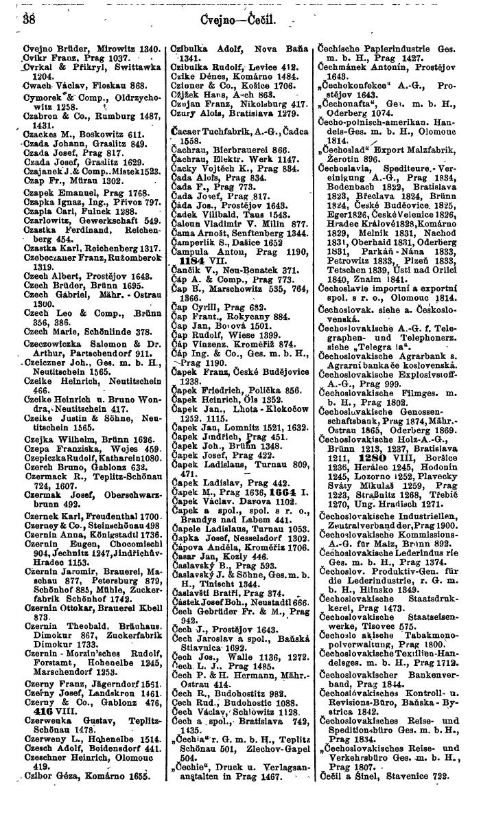 Compass. Finanzielles Jahrbuch 1924, Band V: Tschechoslowakei. - Page 58