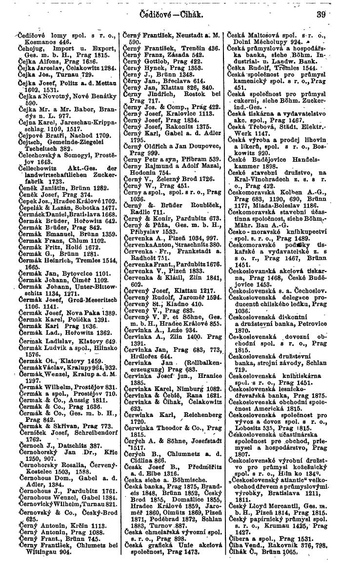 Compass. Finanzielles Jahrbuch 1924, Band V: Tschechoslowakei. - Page 59