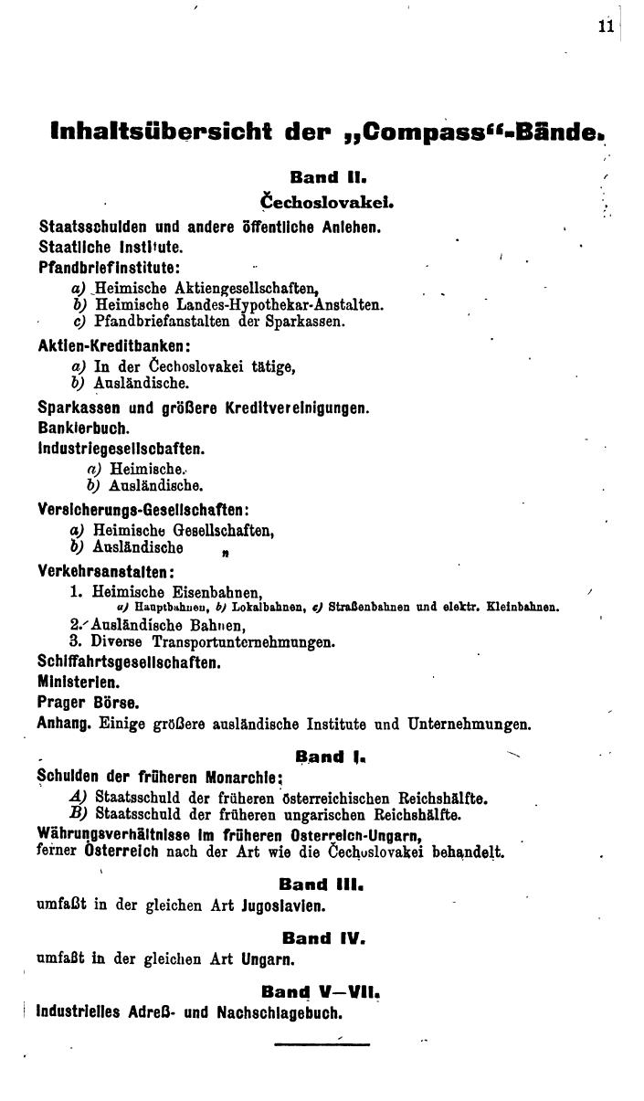 Compass. Finanzielles Jahrbuch 1926, Band II: Tschechoslowakei. - Page 15