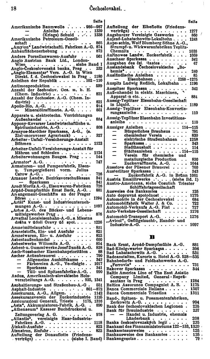 Compass. Finanzielles Jahrbuch 1926, Band II: Tschechoslowakei. - Seite 22