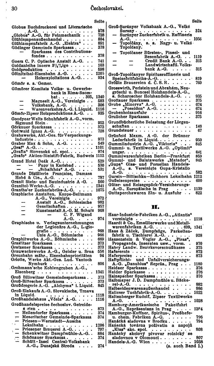 Compass. Finanzielles Jahrbuch 1926, Band II: Tschechoslowakei. - Seite 34
